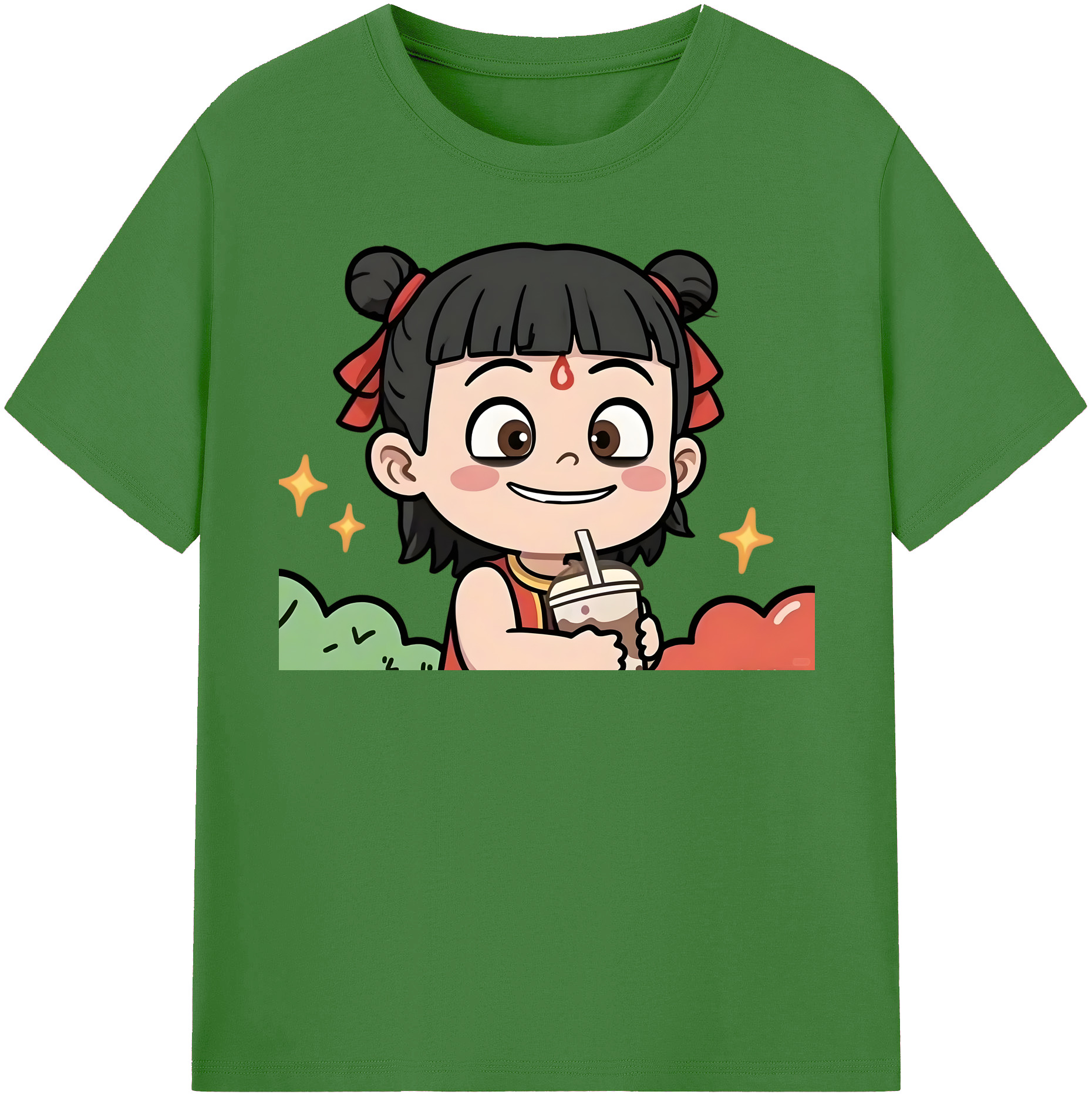 （画像用） Ne Zha 2 ナタ 魔童の大暴れ レディースカジュアルプリントTシャツ（綿100％）
